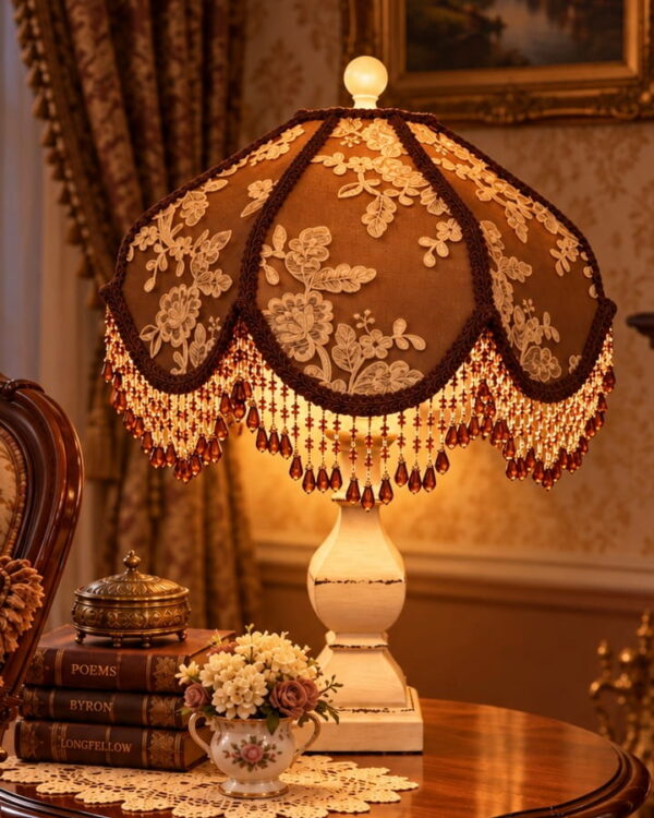 Brown and Ivory Lampshade