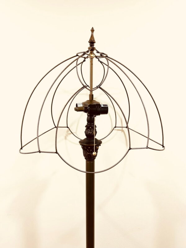 Large Victorian Lampshade Wire Frame Floor Lamp – Gothic Leaf