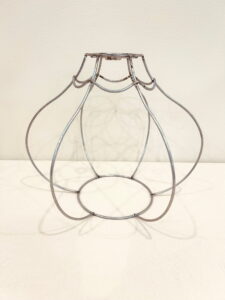 Pumpkin lampshade frame Victorian style wide wire frame spider fitter