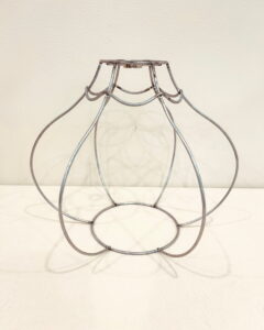 Pumpkin lampshade frame Victorian style wide wire frame spider fitter