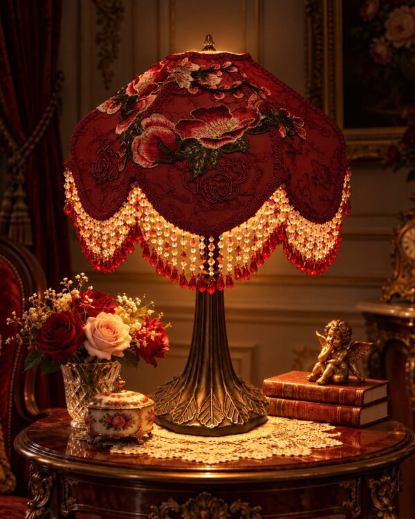 Burgundy Bloom Lampshade