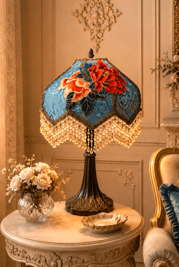 Blue Bloom Lampshade