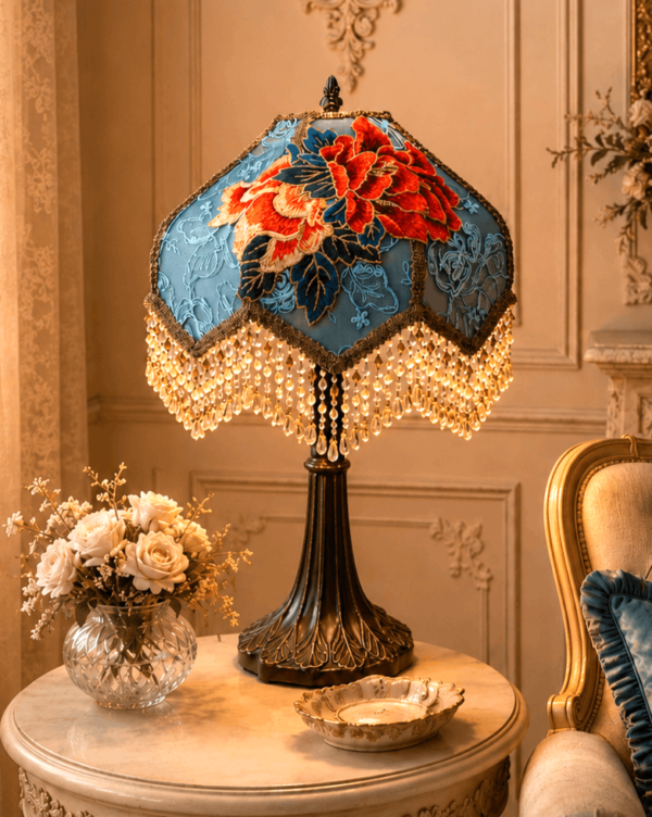 Blue Bloom Lampshade