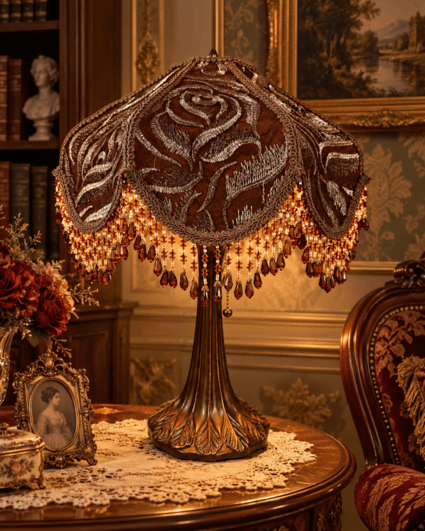 Brown and Silver Lampshade
