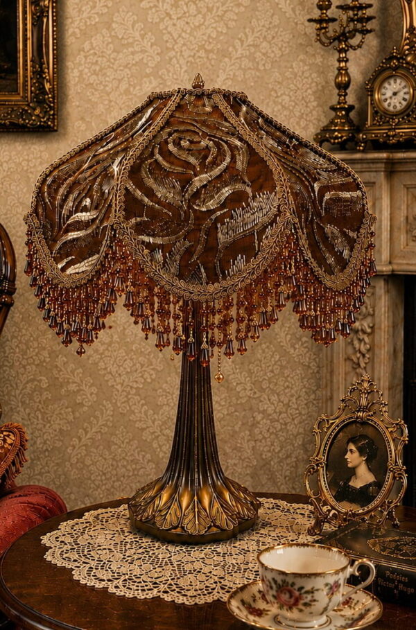 Brown and Silver Lampshade