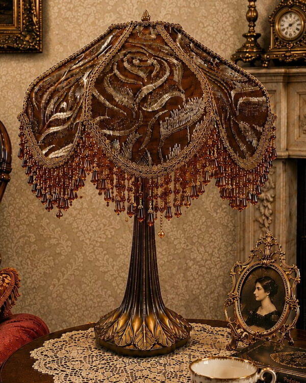 Brown and Silver Lampshade
