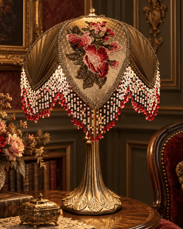 Burgundy Blossom Lampshade